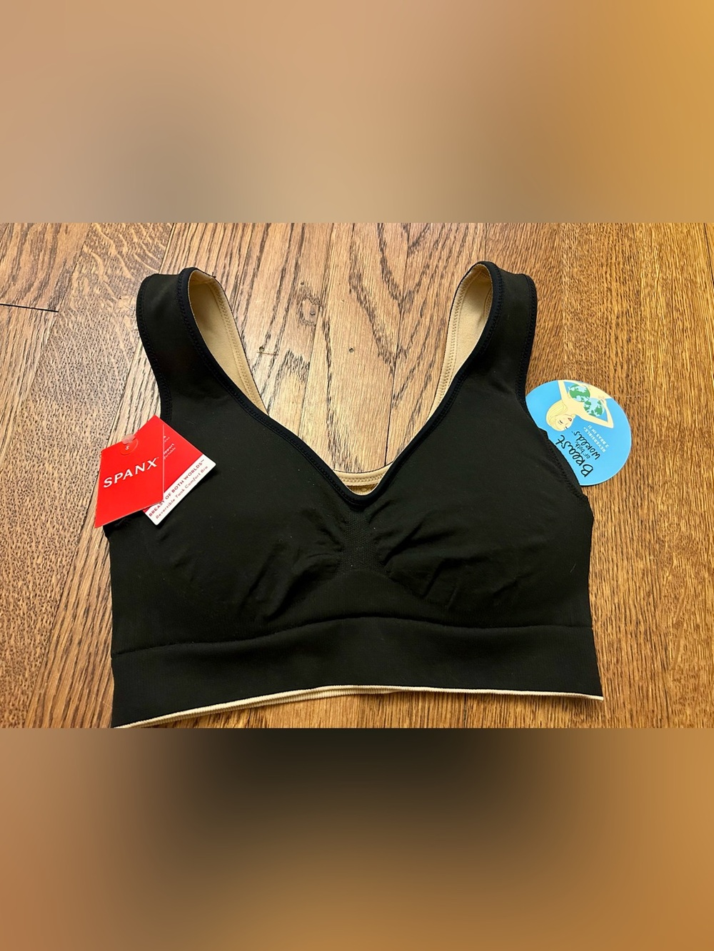 SPANX reversible Black and nude Bralette S.